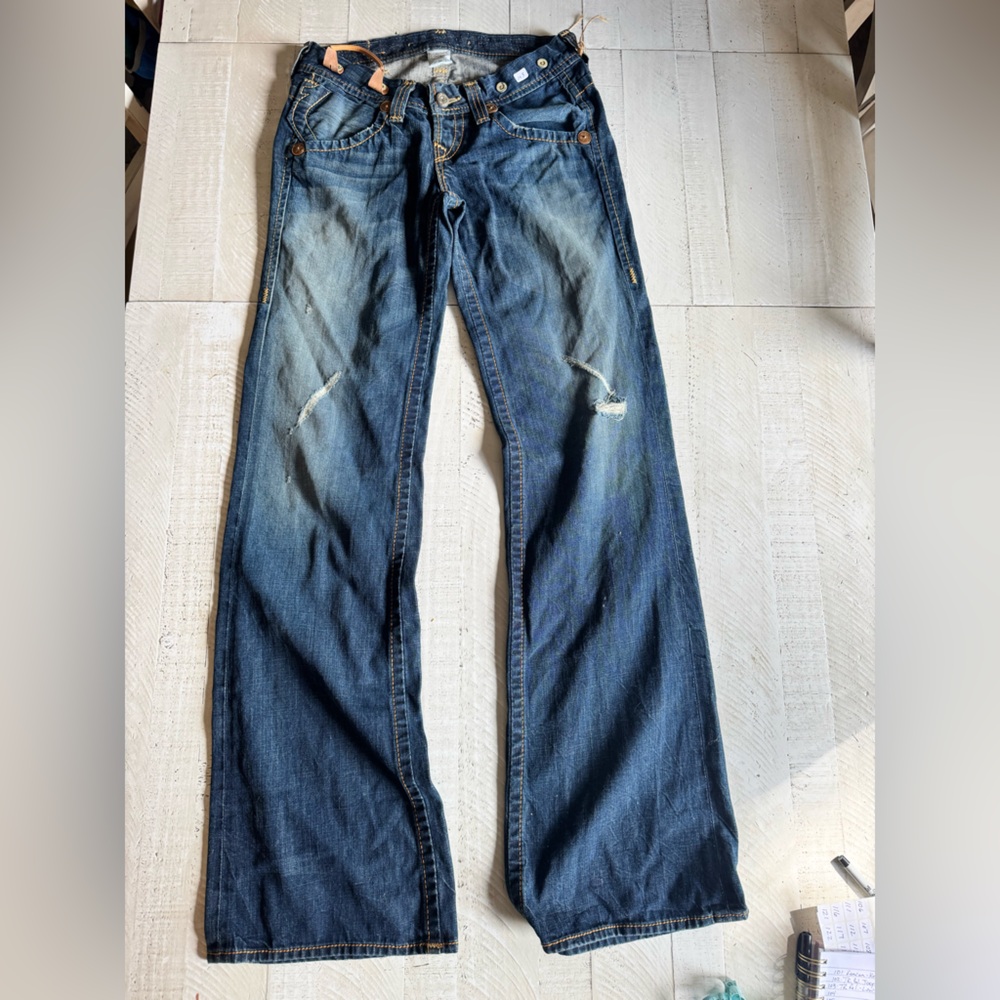 True Religion Women's Dark Blue Flare Jeans
